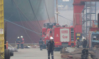 Tuzla'daki kuru yük gemisinde yangın