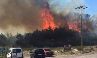 Ayvalık'taki orman yangını tatilcileri korkuttu