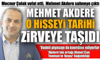 Mehmet Akdere o hisseyi tarihi zirveye taşıdı