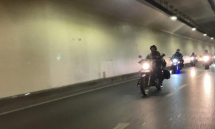 Avrasya Tüneli'nden ilk geçen motosikletliler o anları kaydetti
