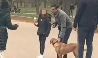 Londra polisi köpeğini tasmasız gezdiren Başbakan Sunak'ı uyardı