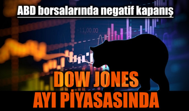 ABD borsalarında negatif kapanış: Dow Jones ayı piyasasına girdi