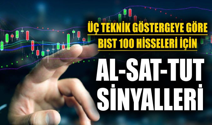 Üç teknik göstergeye göre BIST 100 Hisseleri için Al-Sat-Tut sinyalleri