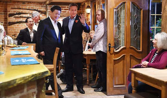 Cameron ve Jinping'in poz verdiği pub'a 2 milyon sterlin