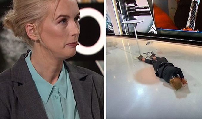 İsveç'te televizyon muhabiri canlı yayında bayıldı