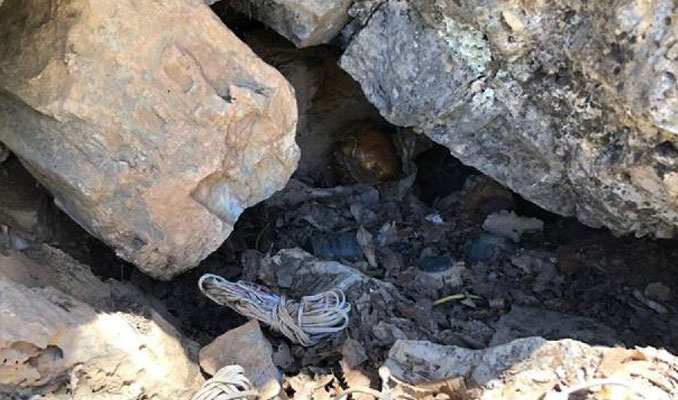 Hakkari'de kayalıklara gizlenmiş patlayıcı bulundu