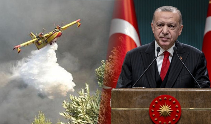 Erdoğan'dan yangında destek veren ülkelere teşekkür