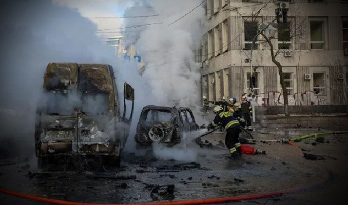  Kiev'e 'Kamikaze drone'larla saldırı!