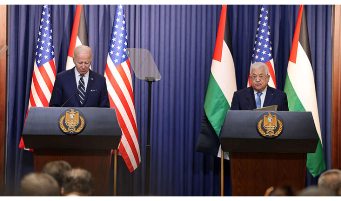 Biden ve Filistin Devlet Başkanı Abbas'tan ortak basın toplantısı 