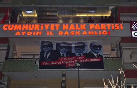 CHP'den olay 'yolsuzluk' pankartı