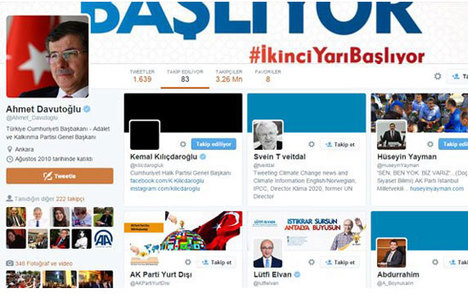 Davutoğlu, Kılıçdaroğlu'nu Twitter'da takibe aldı