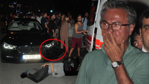 Hasan Kosif'in otomobili motosikletle çarpıştı