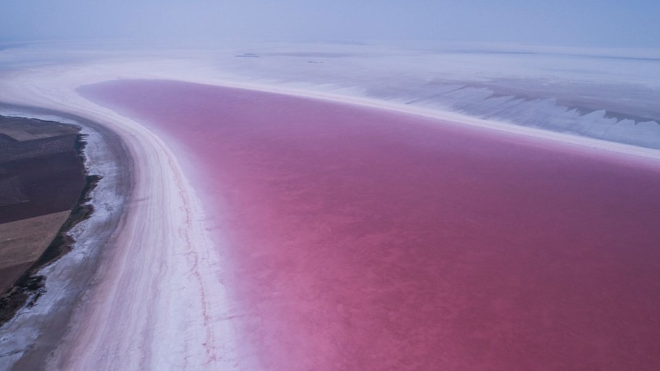Pembe renge bürünen Tuz Gölü'ne yoğun ilgi
