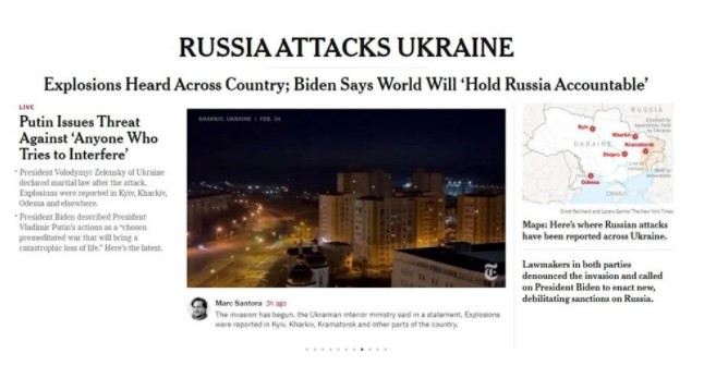 Rusya'nın Ukrayna saldırısı dünya basında